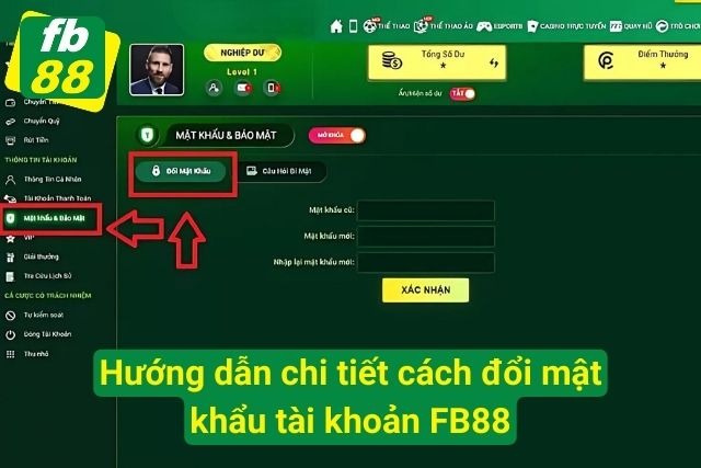 Hướng dẫn đổi mật khẩu FB88 trong vài bước